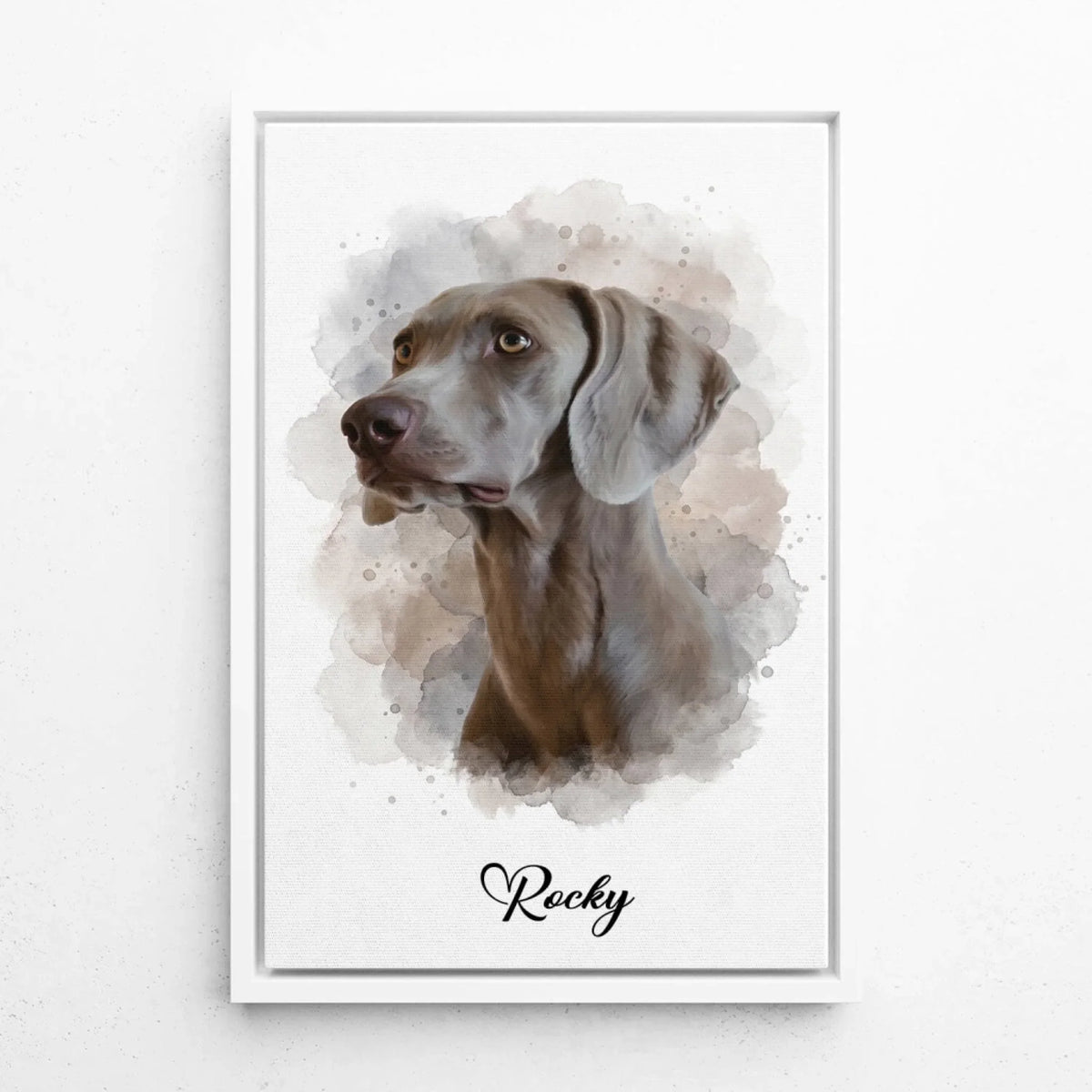 Hundeportrait im Aquarell-Stil - Rahmen Weiß