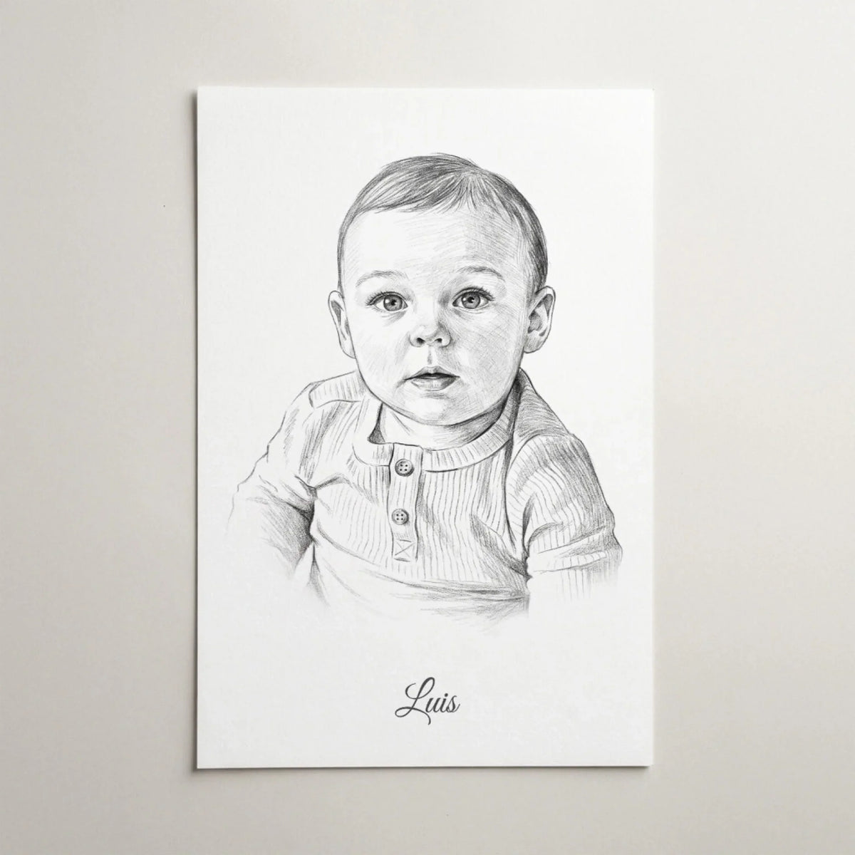 Babyportret in potloodstijl van je foto - poster
