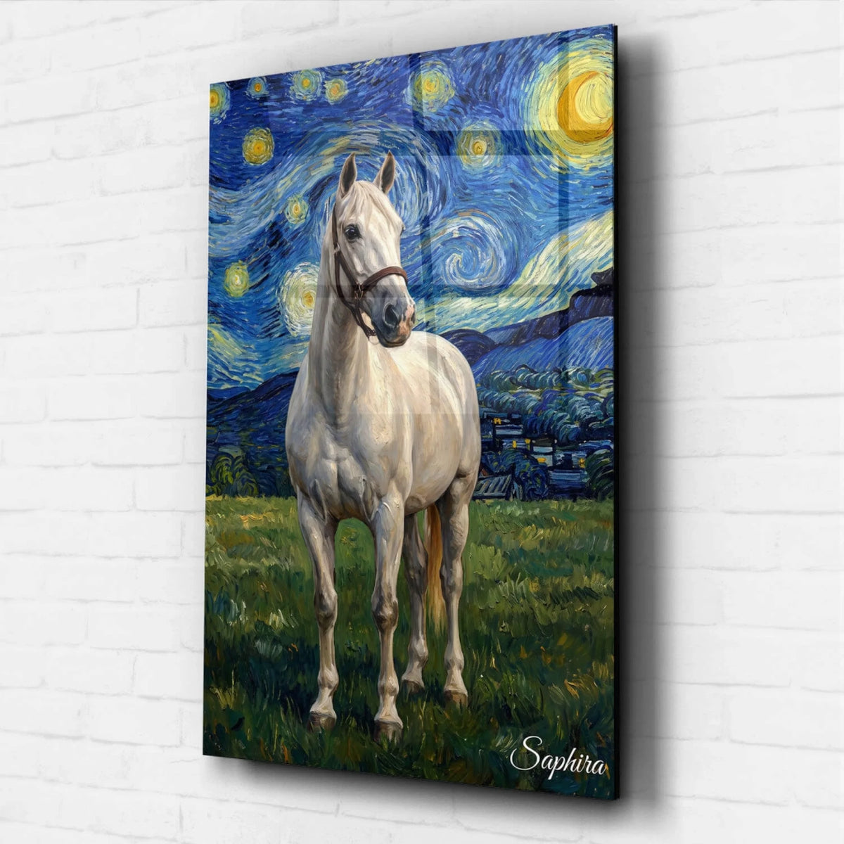 Paardenportret in Van Gogh-stijl van je foto - acrylglas