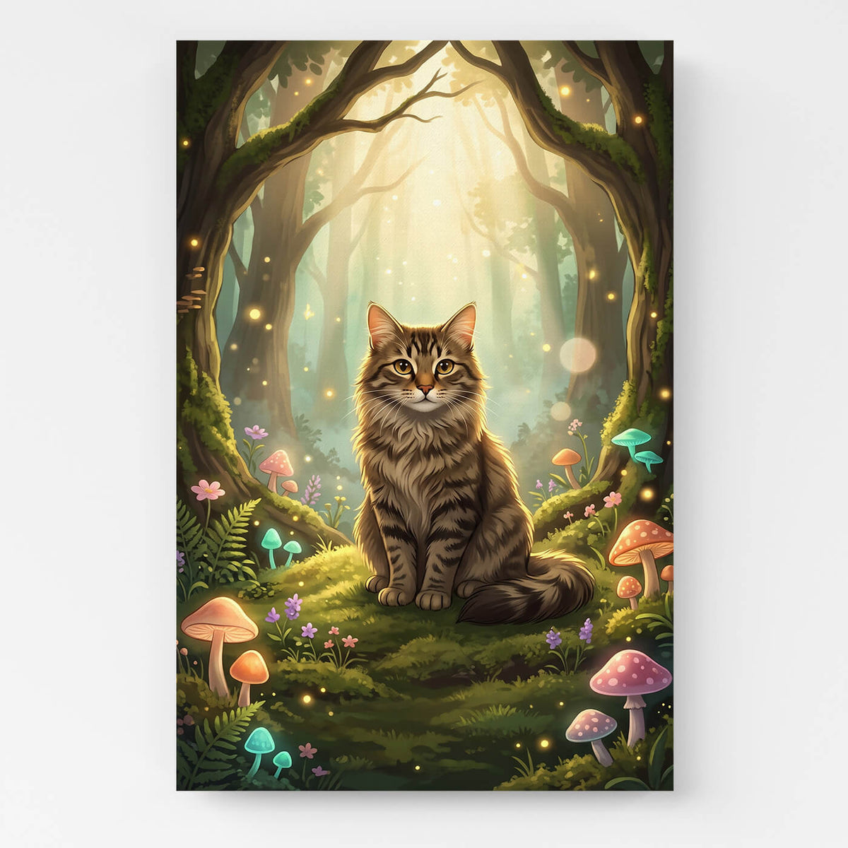 Kattenportret in fantasy- / cartoonstijl van je foto - canvas
