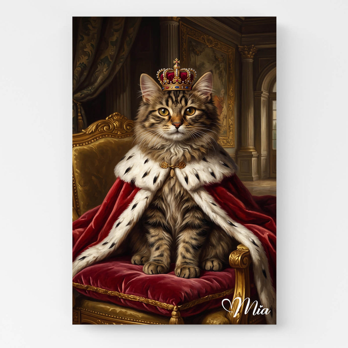 Kattenportret in renaissancestijl van je foto - canvas