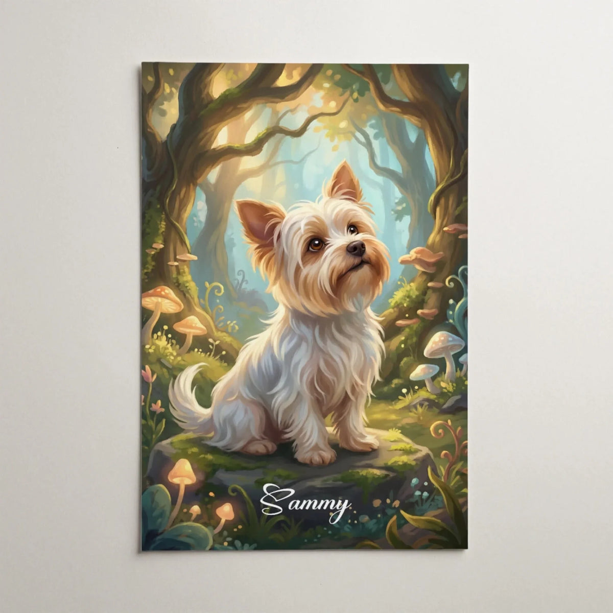 Hondenportret in fantasy- / cartoonstijl van je foto - poster