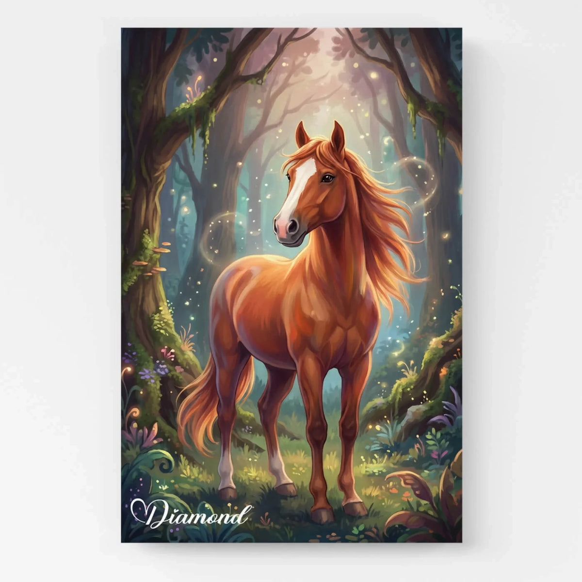 Paardenportret in fantasy- / cartoonstijl van je foto - poster