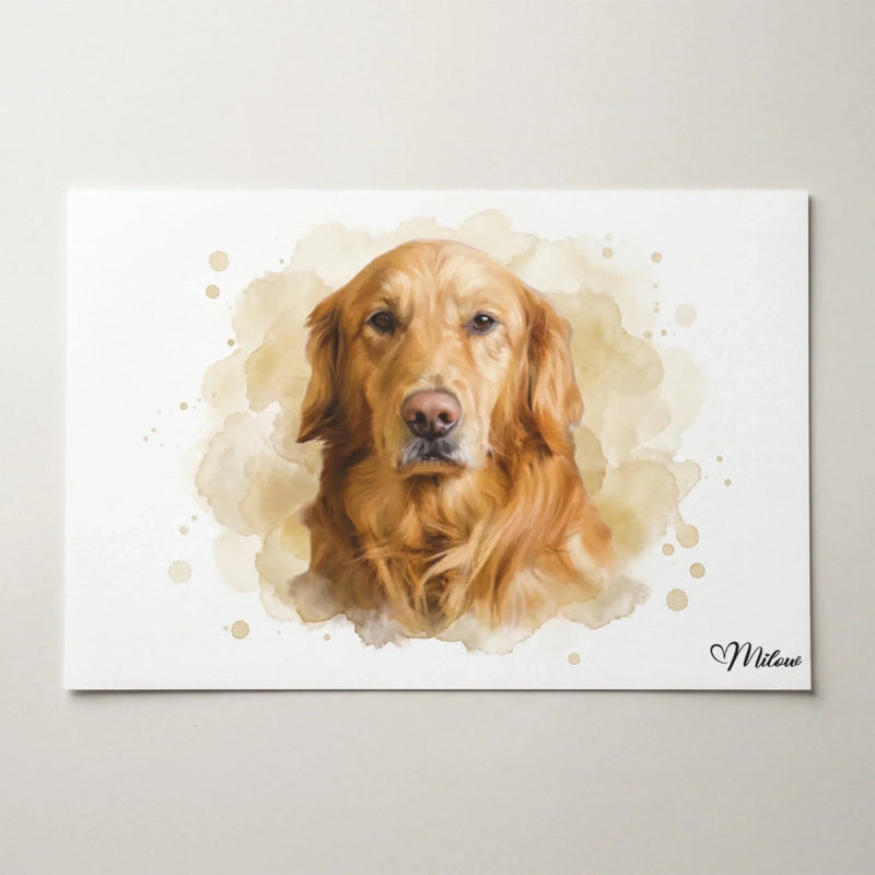 Gepersonaliseerd portret in aquarelstijl (liggend formaat)