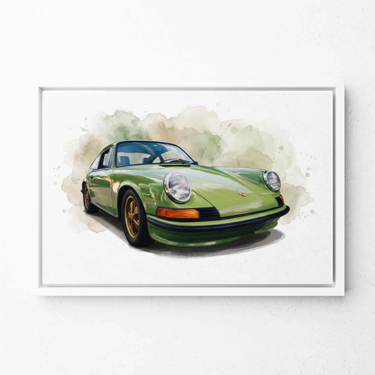 Autoportret in aquarelstijl van je foto - canvas met witte lijst