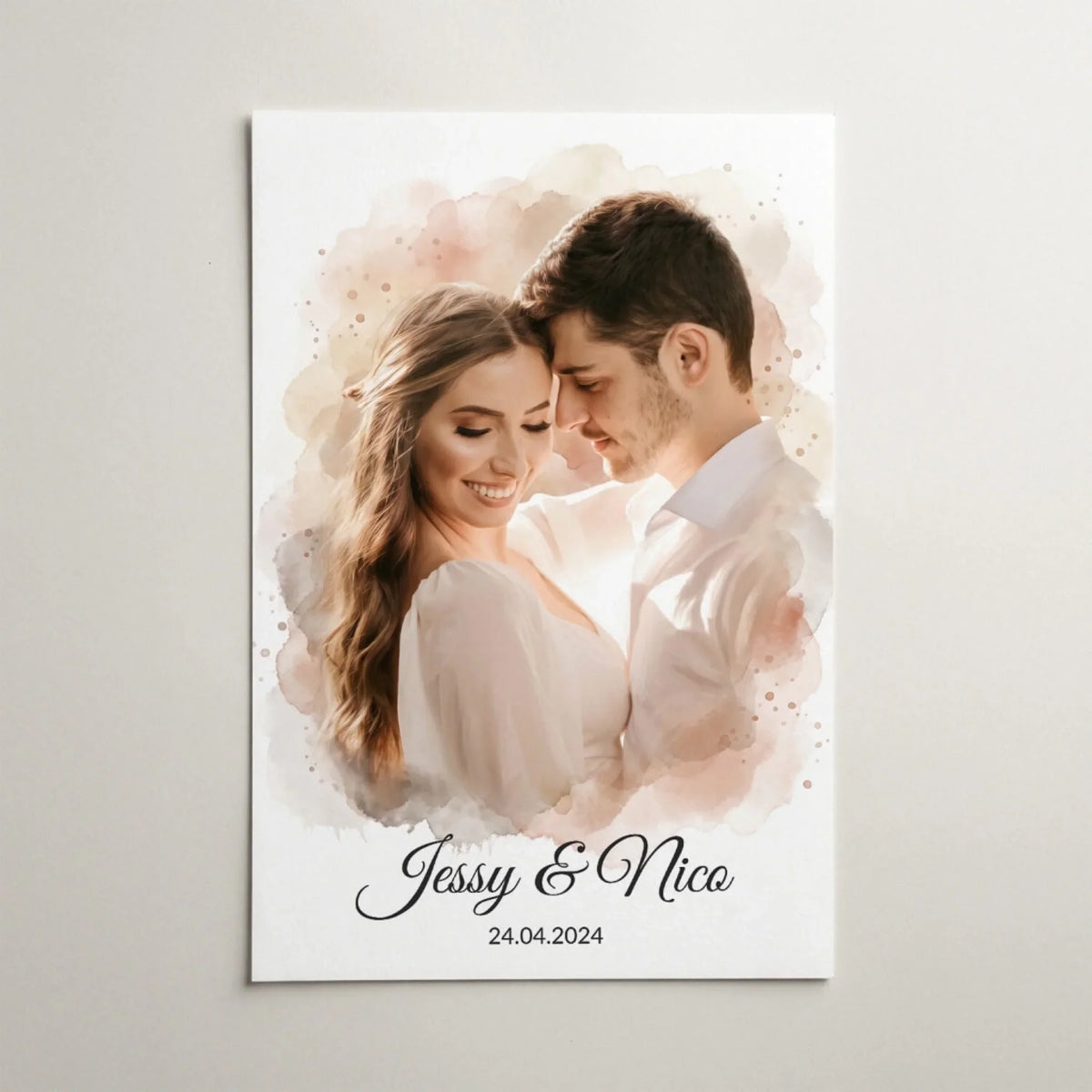 Paar- & Familienportrait im Aquarell-Stil - Poster