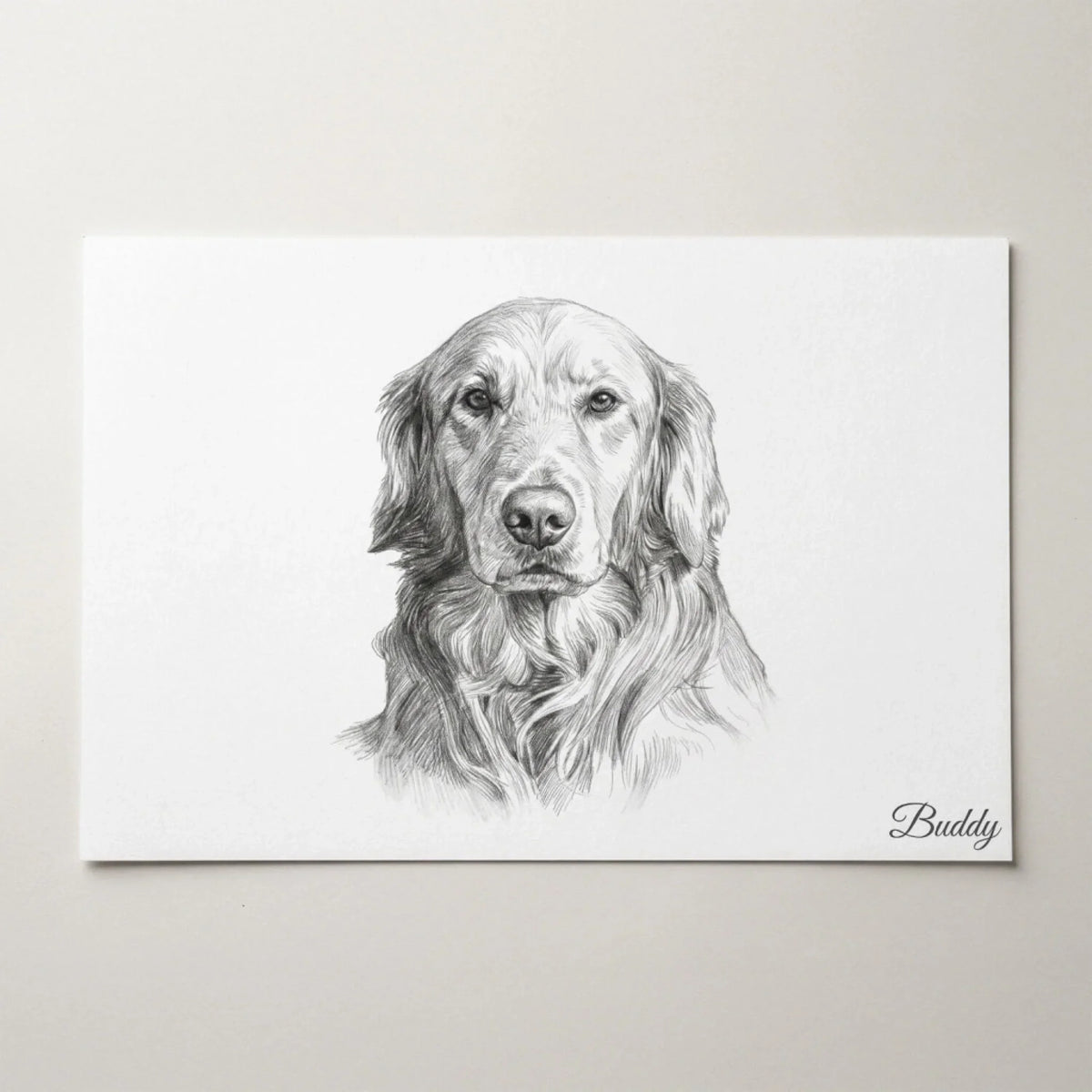 Hundeportrait im Bleistift-Stil (Querformat) - Poster