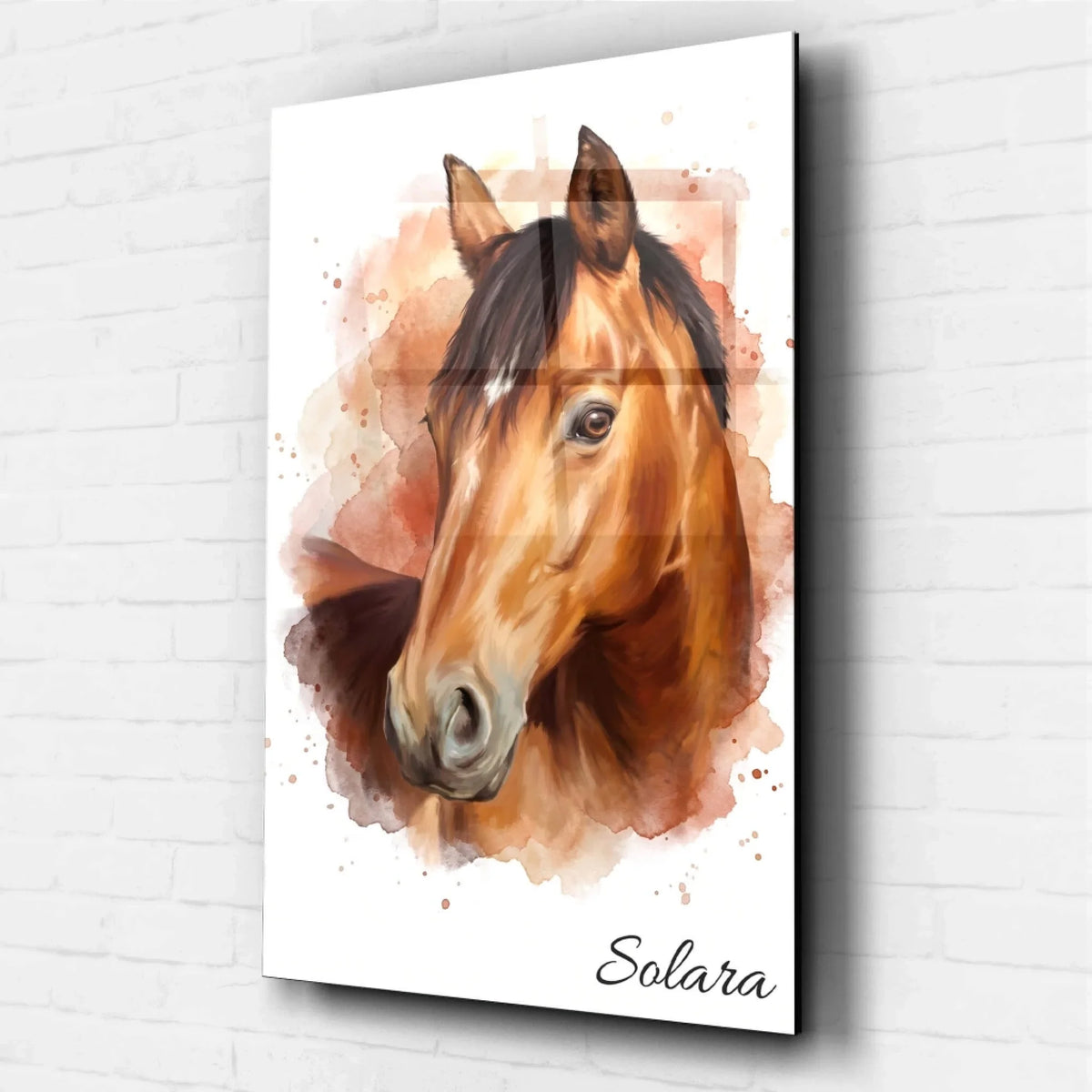 Pferdeportrait im Aquarell-Stil - Acrylglas