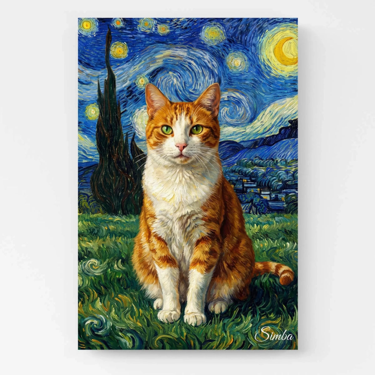 Kattenportret in Van Gogh-stijl van je foto - canvas