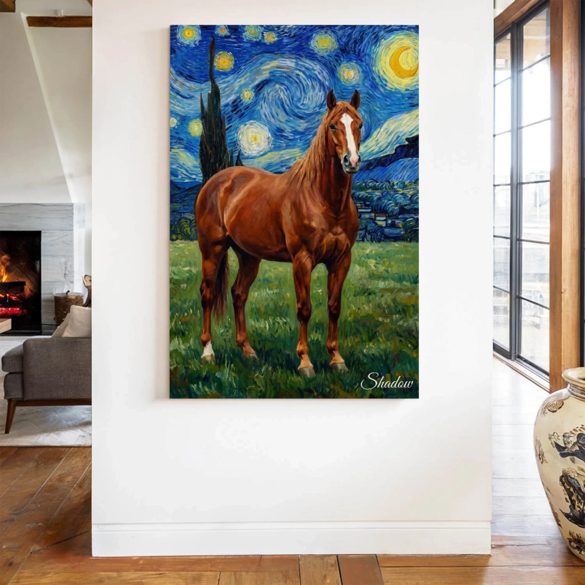 Paardenportret in Van Gogh-stijl van je foto - canvas