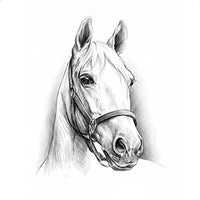 Paardenportret potlood