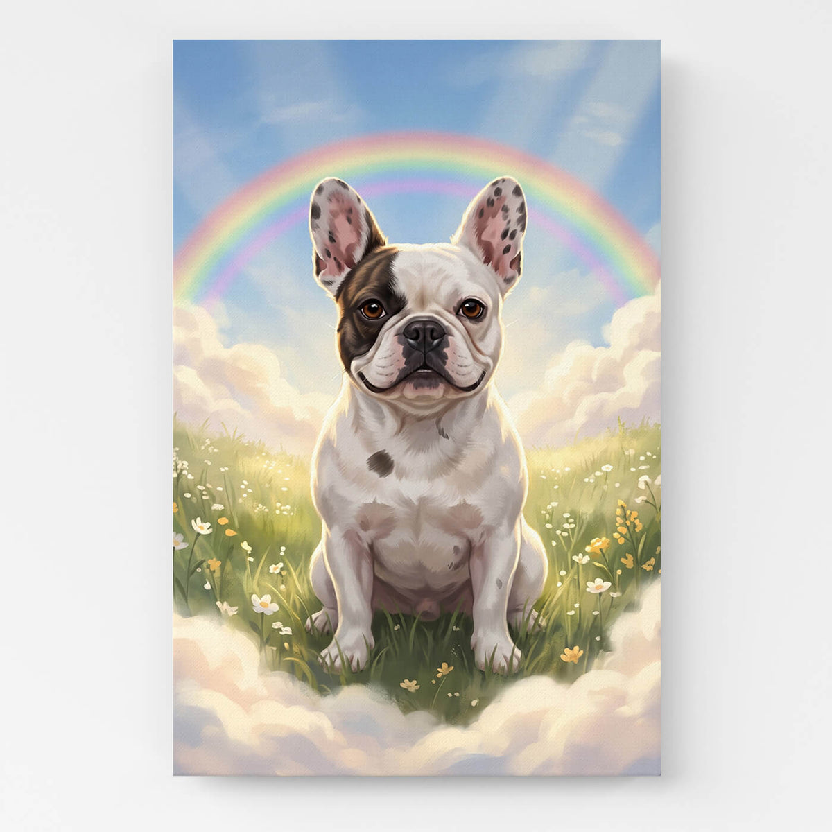 Hondenportret bij de Regenboogbrug van je foto - canvas