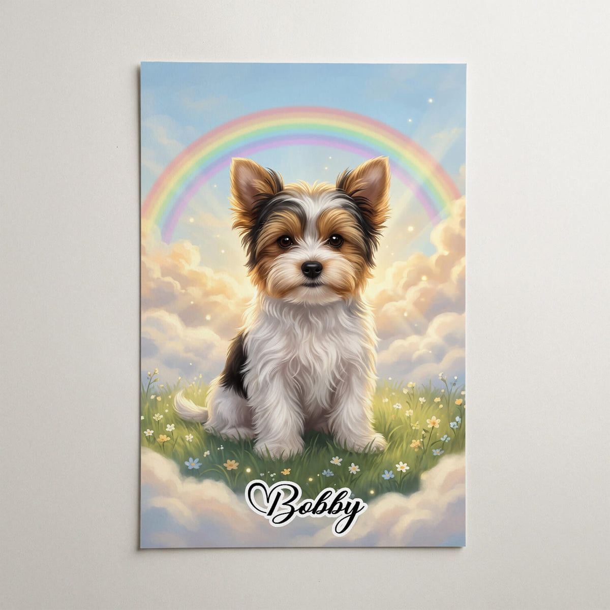 Hondenportret bij de Regenboogbrug van je foto - poster