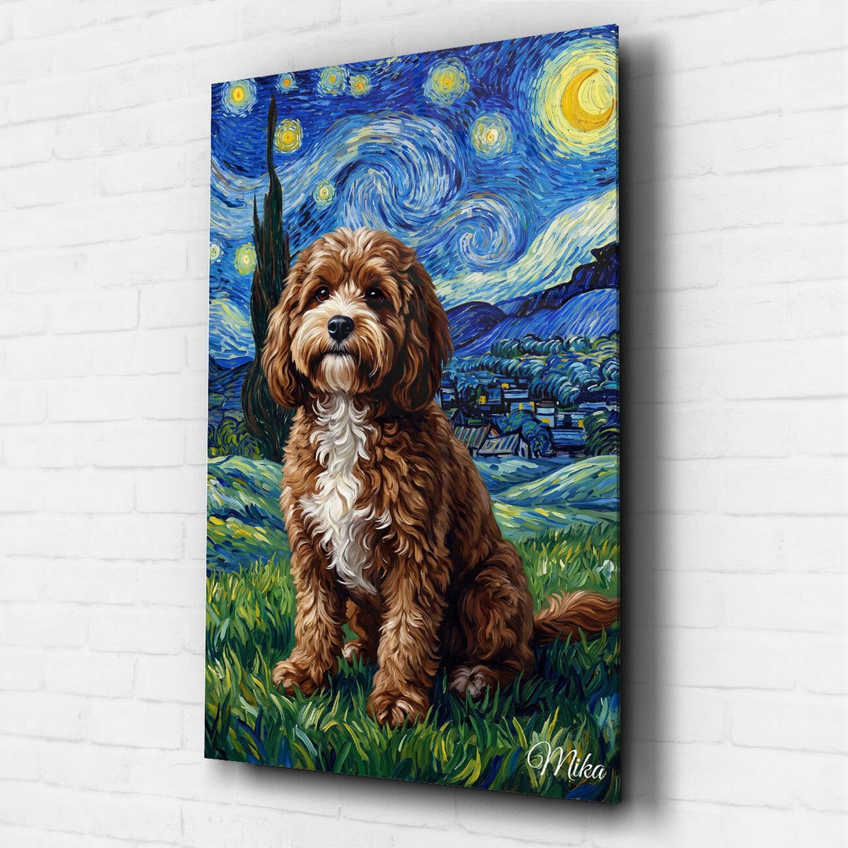 Hondenportret in Van Gogh-stijl van je foto - acrylglas