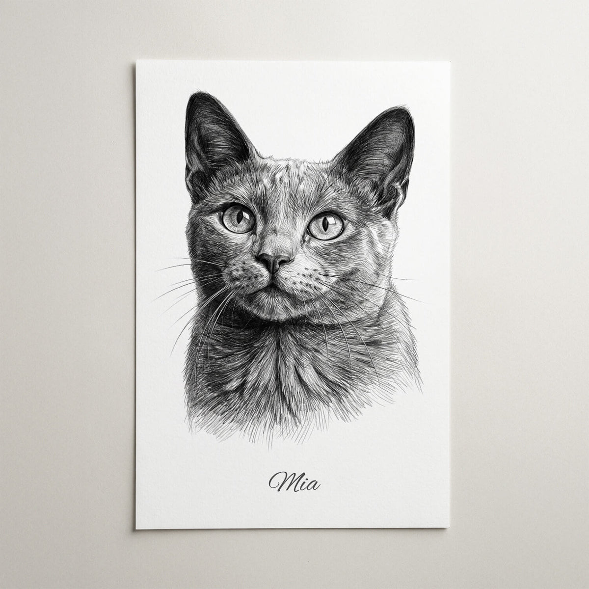 Kattenportret in potloodstijl van je foto - poster