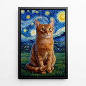 Hondenportret in Van Gogh-stijl van je foto - canvas met zwarte lijst