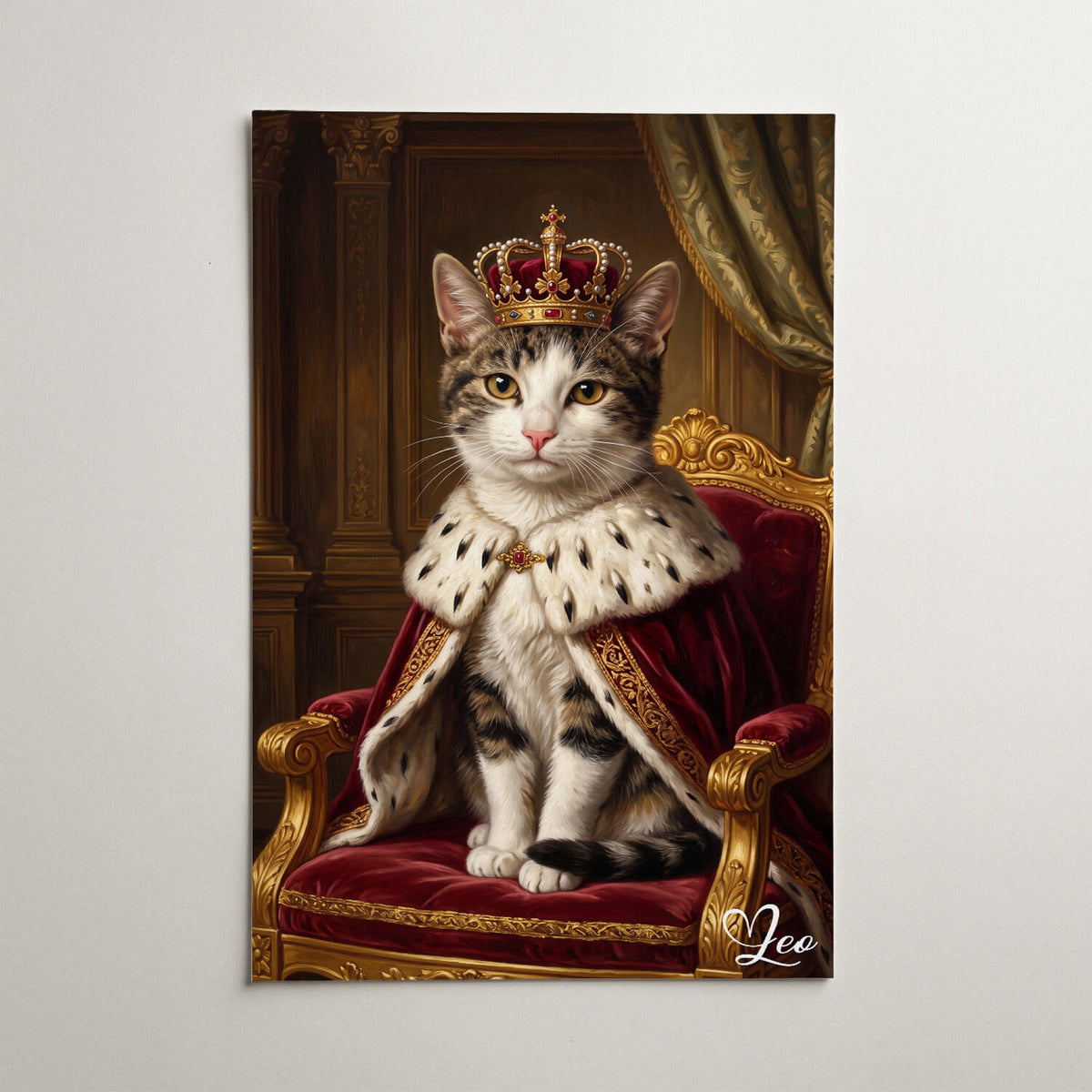Kattenportret in renaissancestijl van je foto - poster