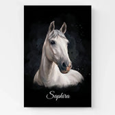 Paardenportret in donkere aquarelstijl van je foto - canvas