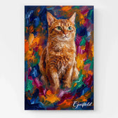 Kattenportret in popartstijl van je foto - canvas
