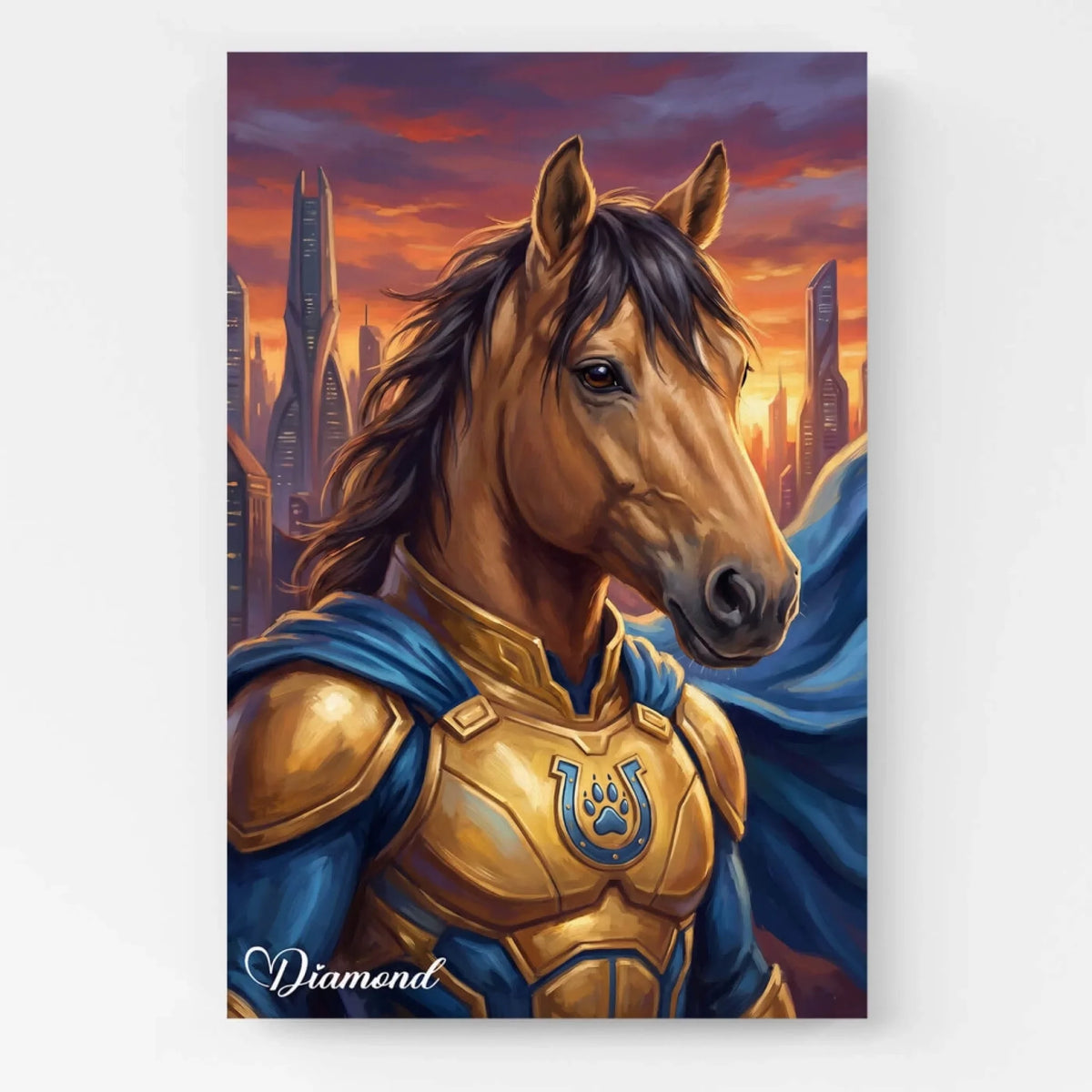 Paardenportret als superheld van je foto - canvas