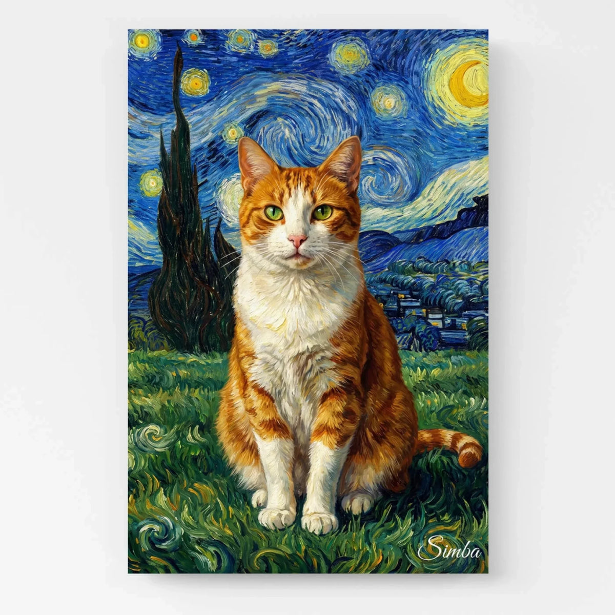 Kattenportret in Van Gogh-stijl van je foto - canvas