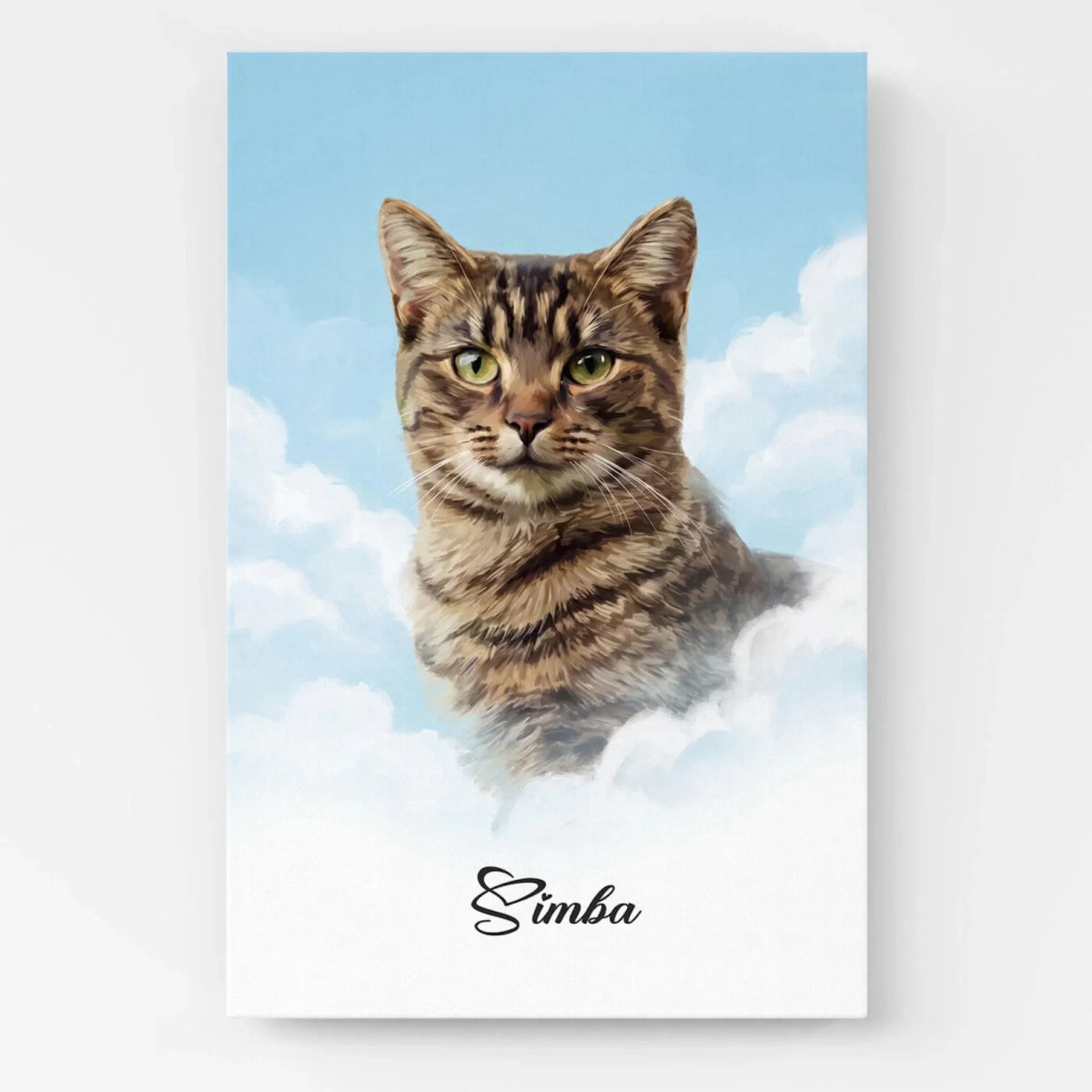 Gepersonaliseerd kattenportret op de wolken van je foto - poster