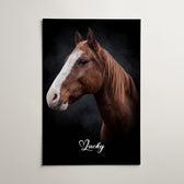 Hondenportret in donkere aquarelstijl van je foto - poster