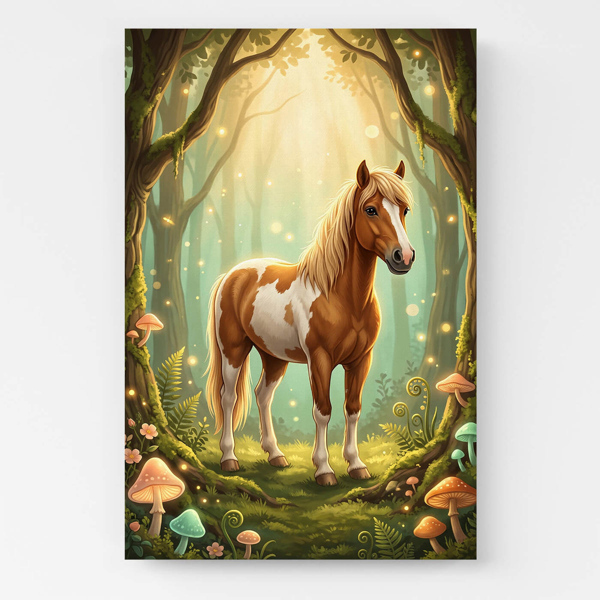 Paardenportret in fantasy- / cartoonstijl van je foto - canvas