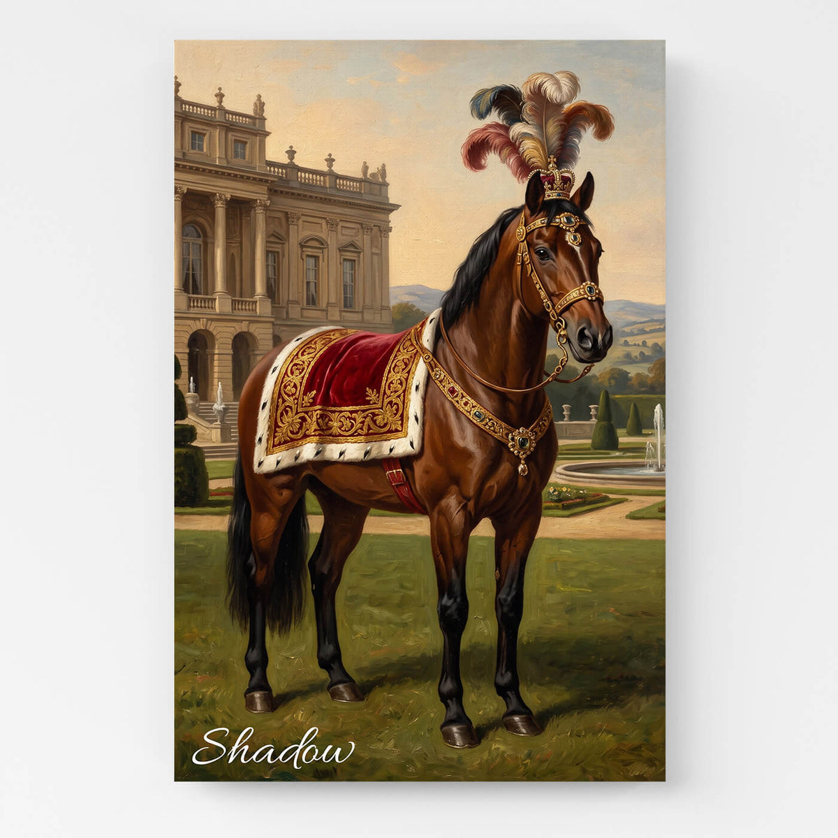 Paardenportret in renaissancestijl van je foto - canvas