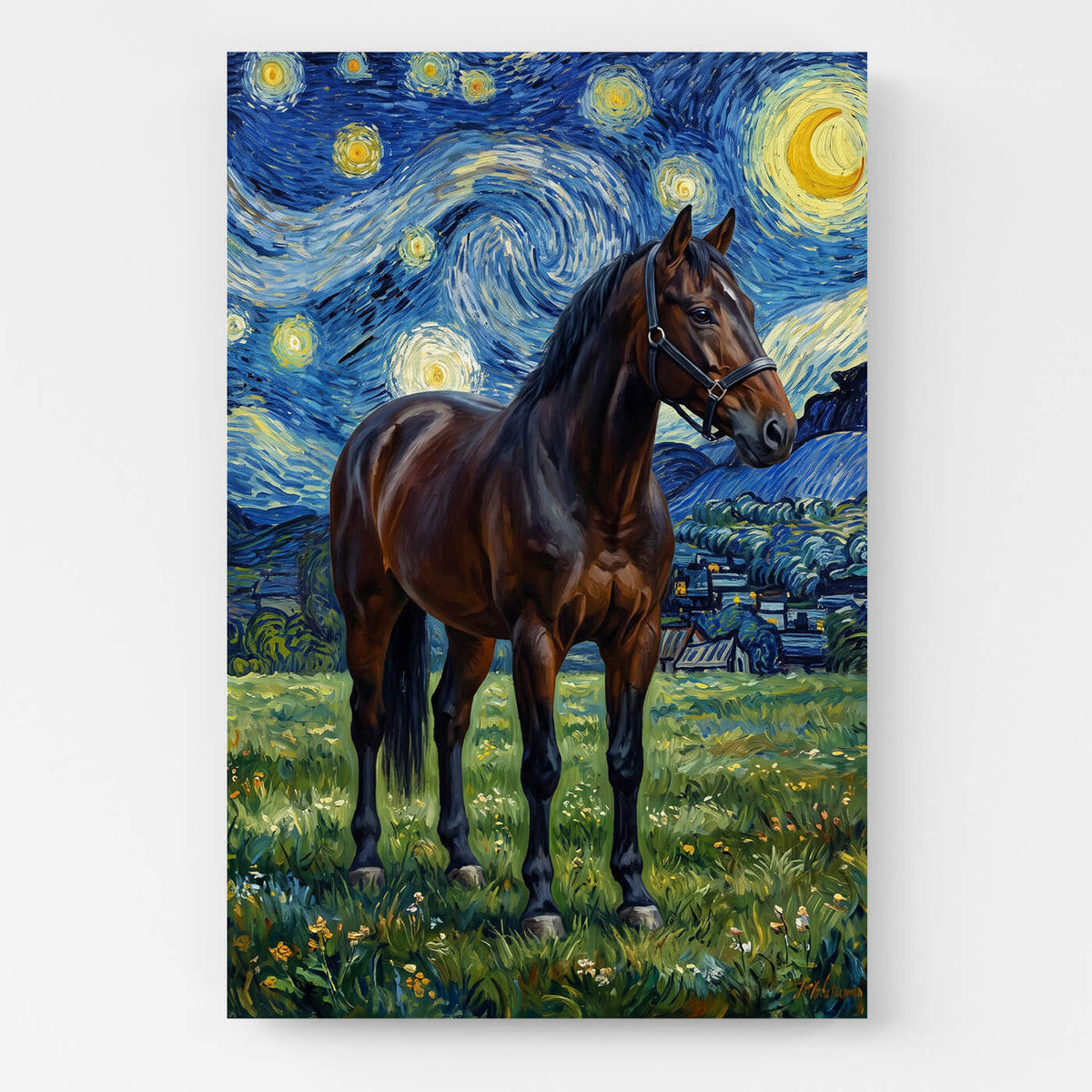 Paardenportret in Van Gogh-stijl van je foto - canvas