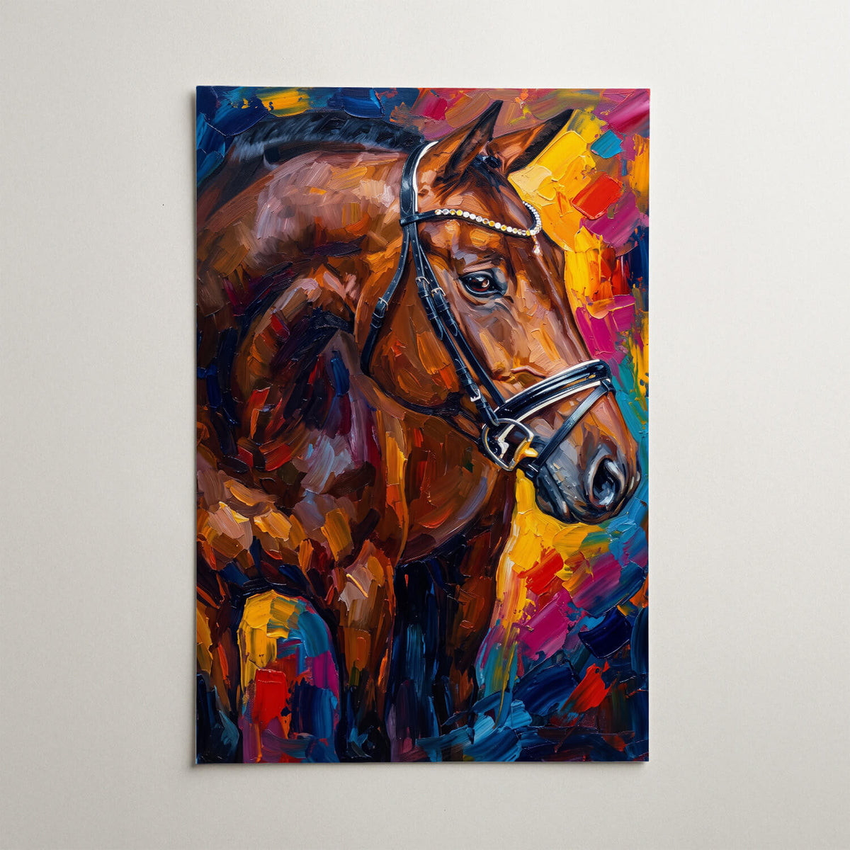 Paardenportret in pop-artstijl van je foto - poster
