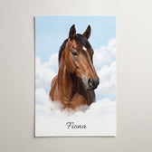 Hondenportret op wolken van je foto - poster