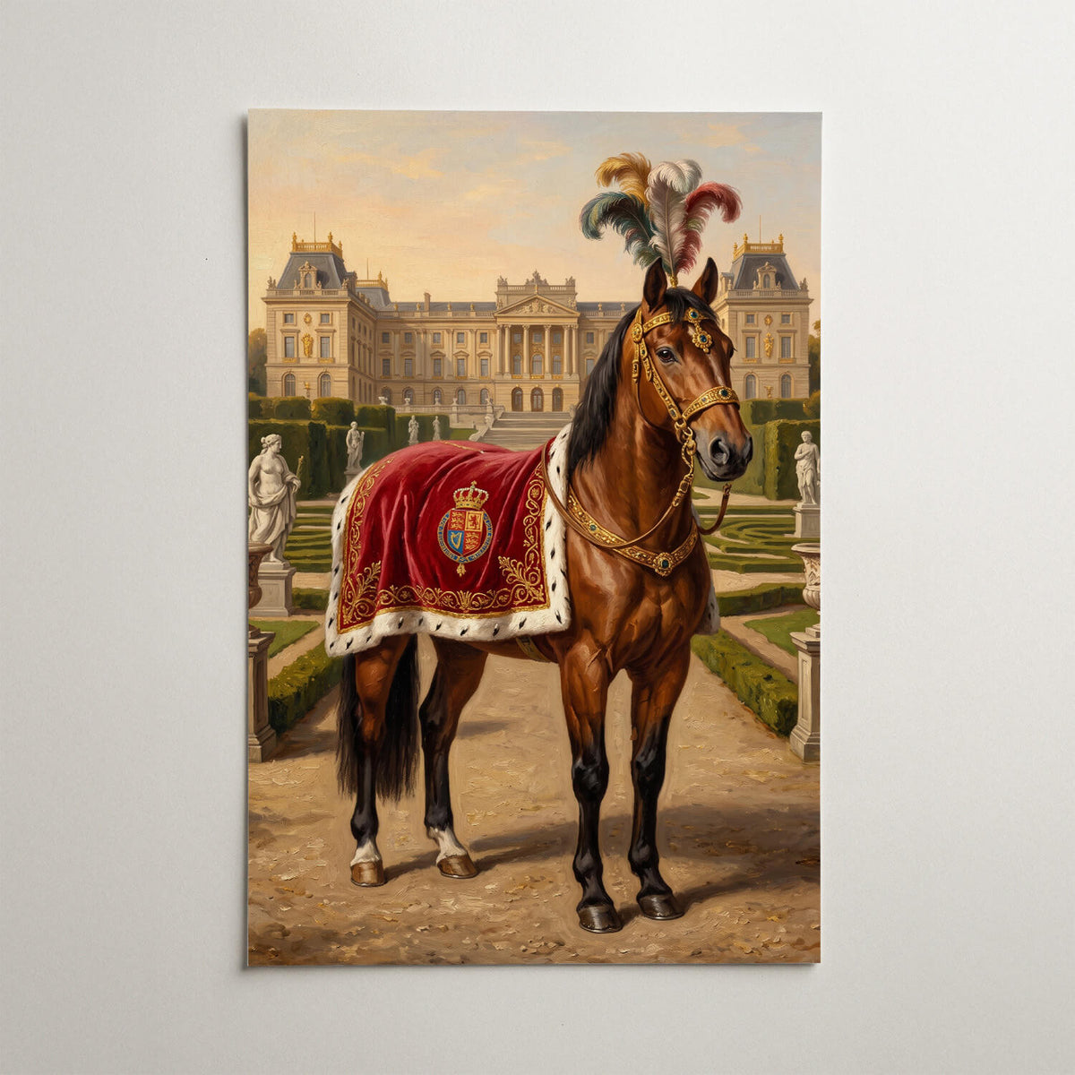 Paardenportret in renaissancestijl van je foto - poster
