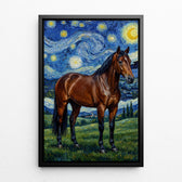 Hondenportret in Van Gogh-stijl van je foto - canvas met zwarte lijst